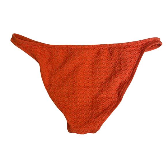 Melissa Odabash Alba Bikini in Sparkly Apricot Orange Size 10 Bandeau Brazilian - Picture 5 of 7